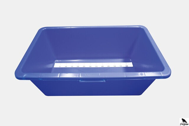 Akvarij za koi krape 90 l, moder 80 x 48 x 30 cm z merilnim trakom